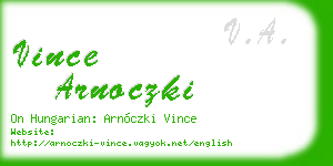 vince arnoczki business card